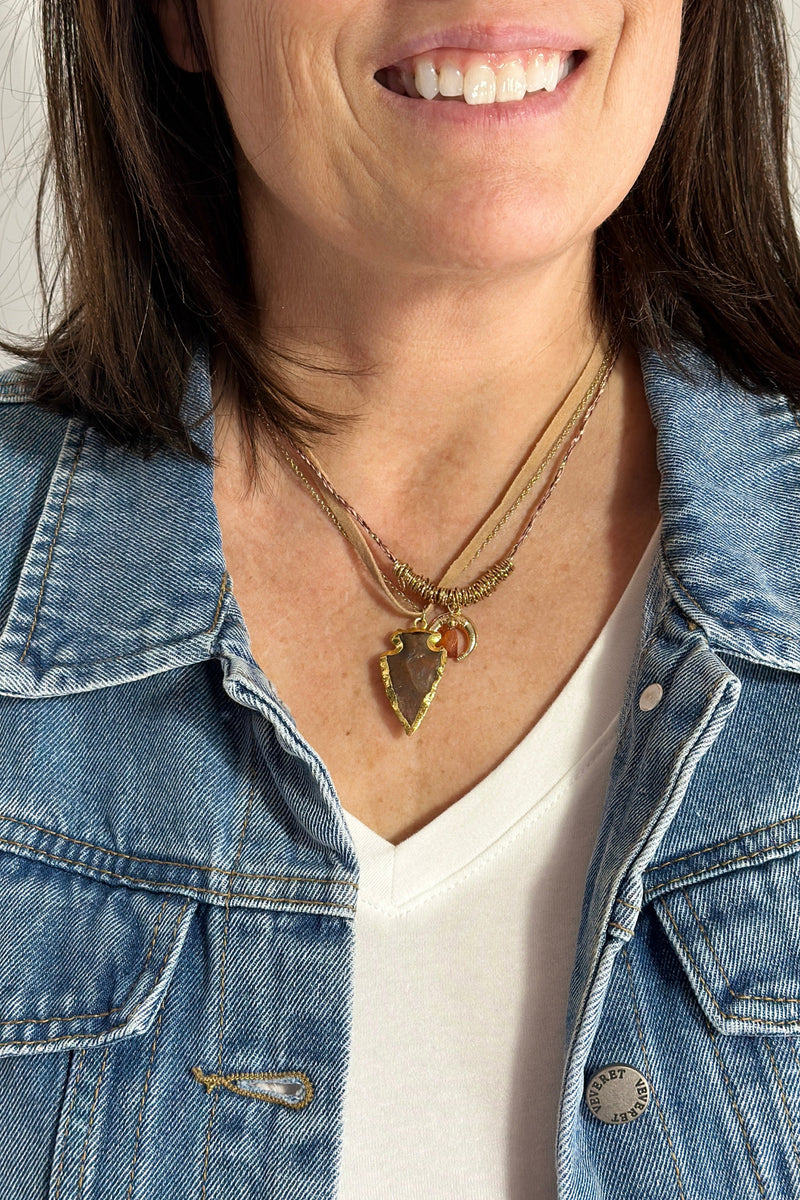 Carnelian + Brown Agate Layered Necklace