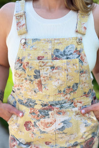 Garden Flower Denim Dress - Yellow