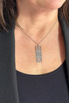 Retro Breeze Blocks Necklace - Silver