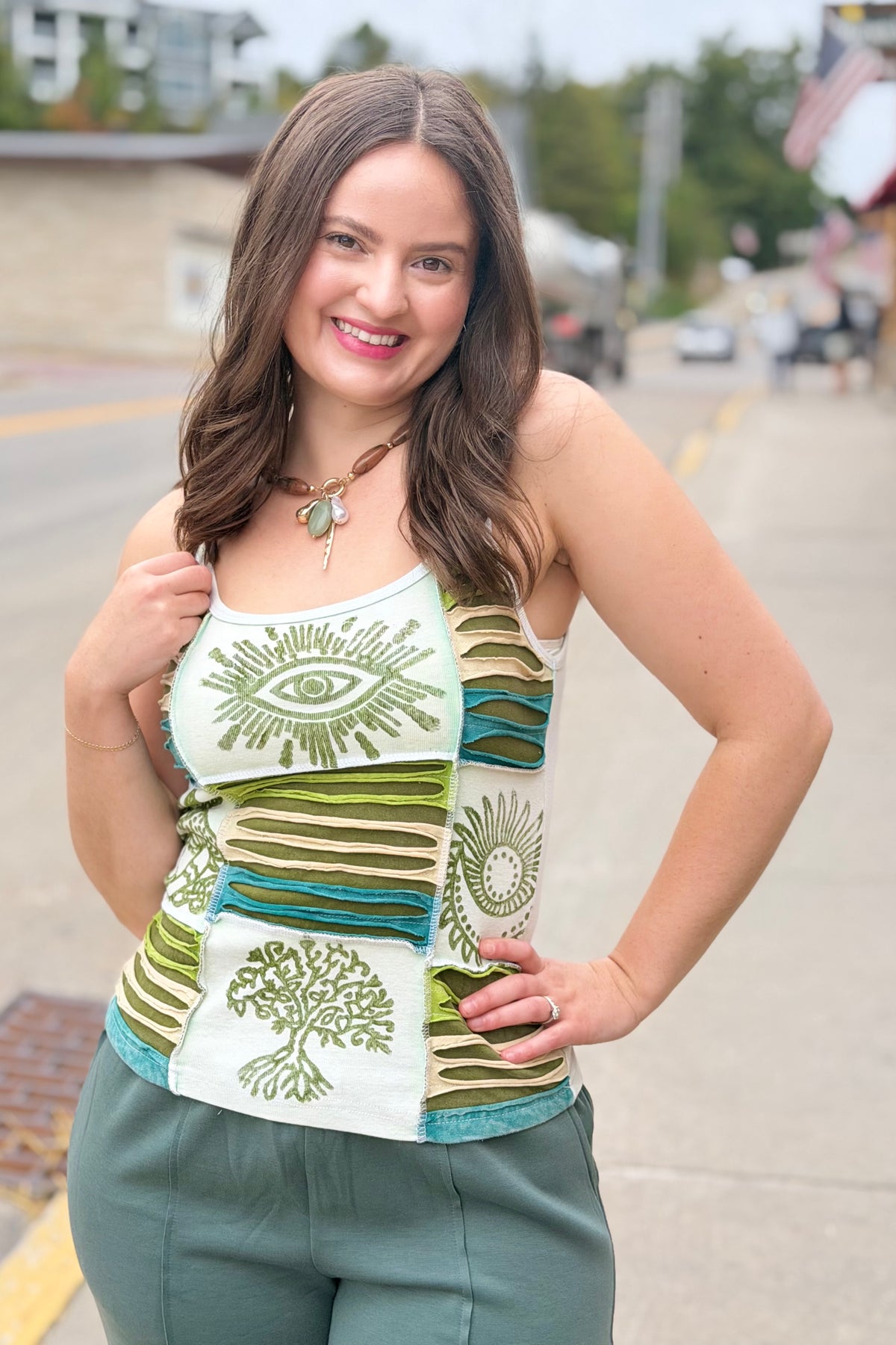 Razor Cut Patch Tank Top