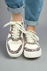 Ivy Platform Sneakers - Rose Gold Leopard