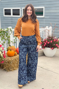 Jacquard Denim Pant