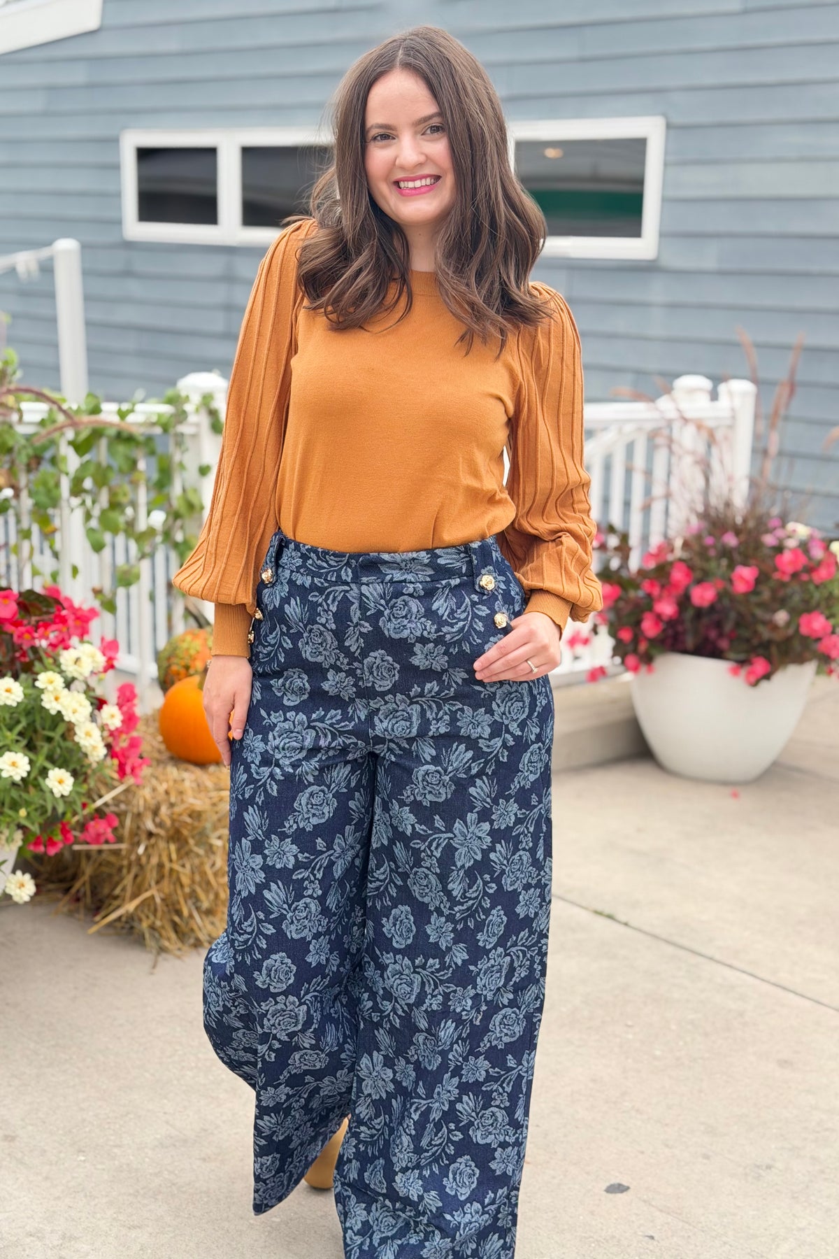 Jacquard Denim Pant