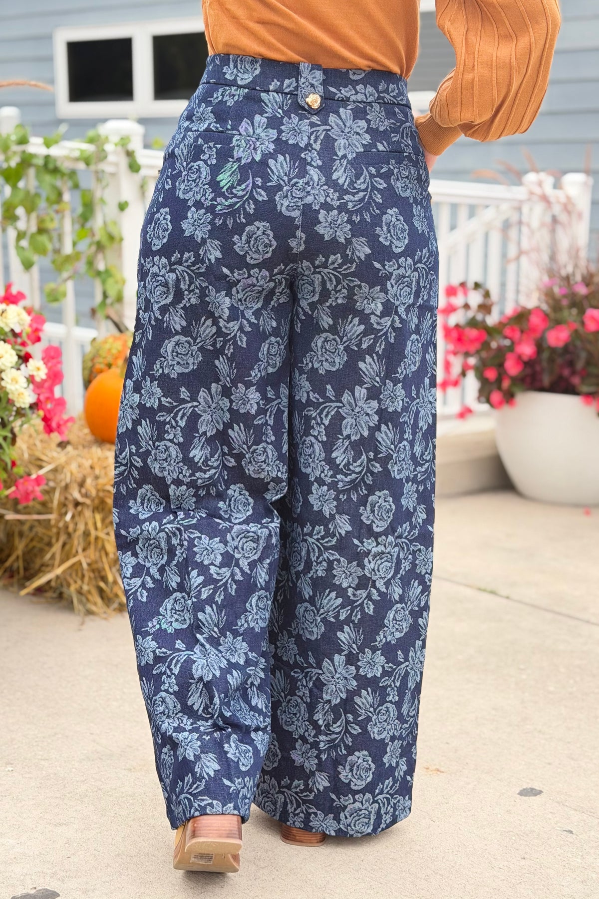 Jacquard Denim Pant