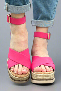Fabian Wedge Sandal - Pink