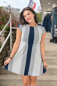 Short Sleeve Boat Neckline Dress