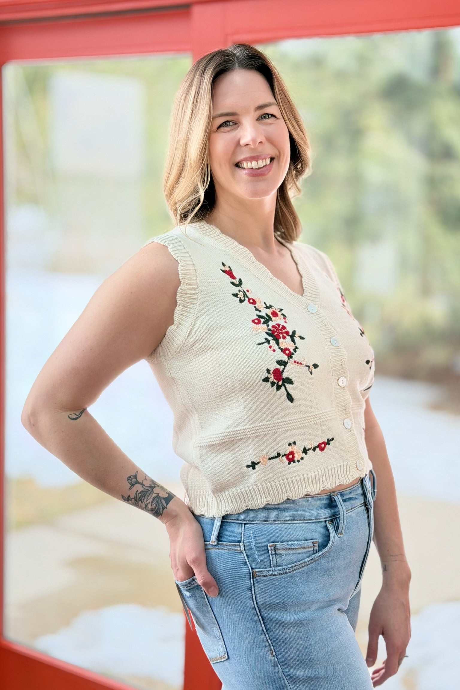 Vintage Floral Embroidered Vest