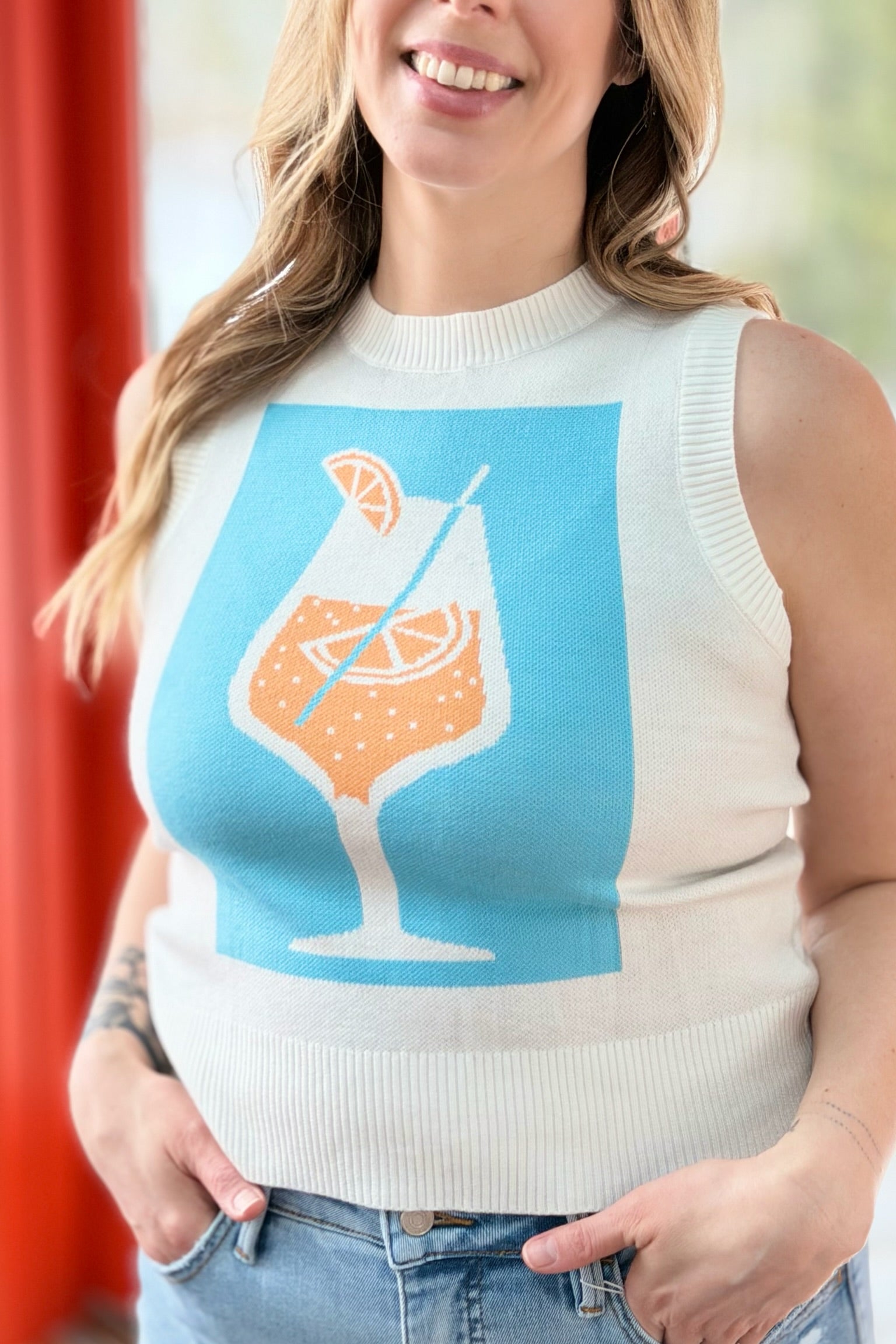 Summer Vibe Cocktail Sweater Vest