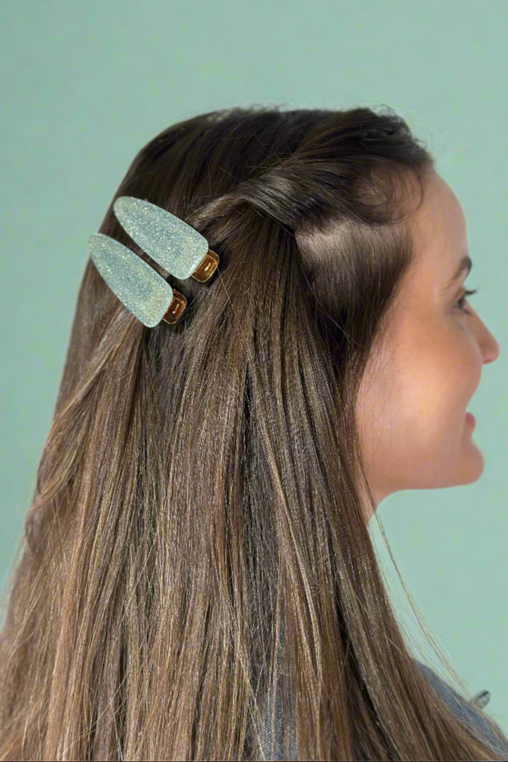 Glitter Hair Clip Mint