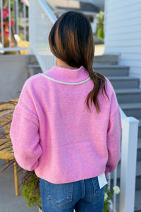 Heart Button Cardigan - Strawberry