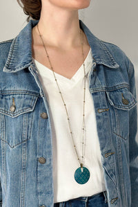 Chameli Gold Blossom Necklace Blue