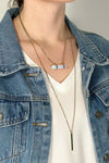 Crystal + Bar Necklace - Opal