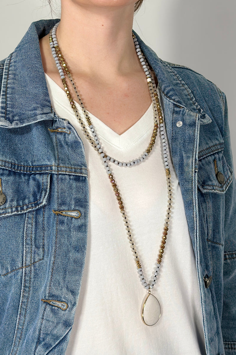 Beaded Wrap Necklace - Ivory