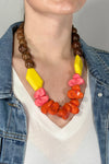 Neon + Wood Chunky Necklace