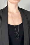 Oval Cutout Pendant Necklace - Silver