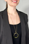 Lucite Charm Long Necklace - Yellow