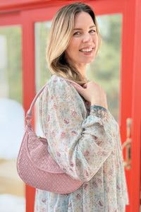 Kaylor Woven Crossbody w/ Pouch - Pink