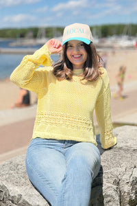 Light Weight Scallop Hem Sweater - Butter