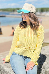 Light Weight Scallop Hem Sweater - Butter