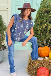 Short Sleeve Boot Top - Navy