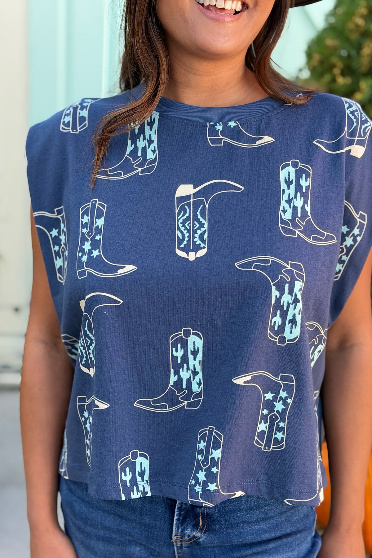 Short Sleeve Boot Top - Navy