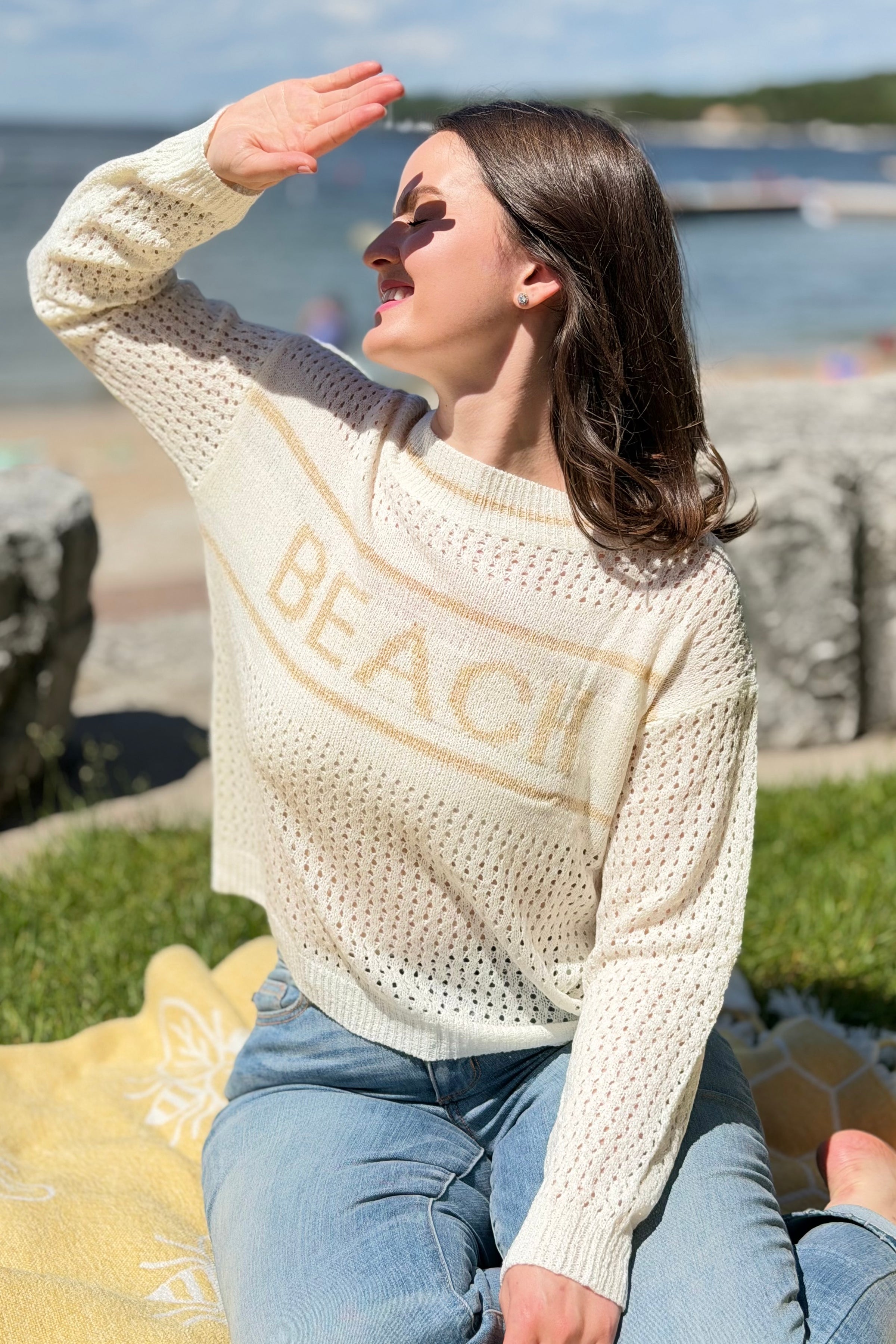 BEACH Knit Pullover Sweater
