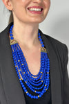 Multi Style Bead Necklace Blue