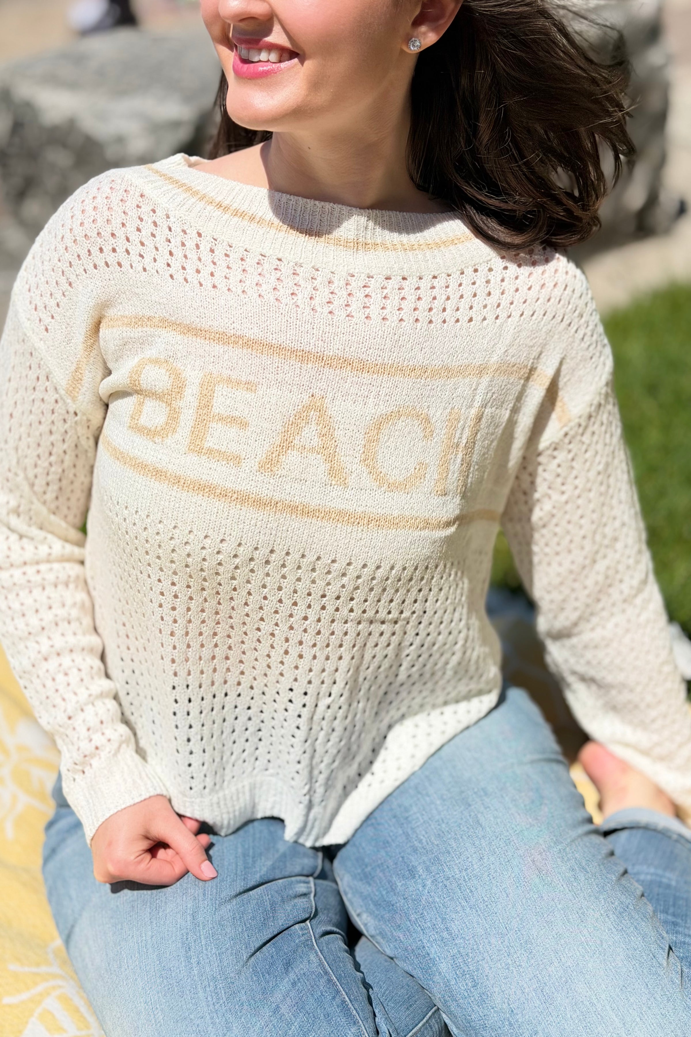 BEACH Knit Pullover Sweater