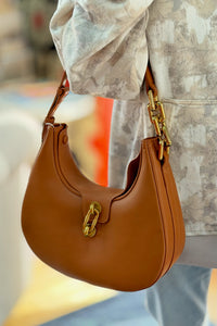Dallas Twist-Lock Shoulder Bag - Brown