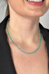 Mini Paperclip Chain Necklace Turquoise
