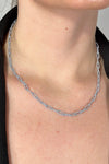 Mini Paperclip Chain Necklace Grey