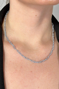 Mini Paperclip Chain Necklace Grey