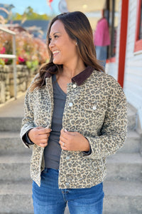 Leopard Print Jacket - Taupe