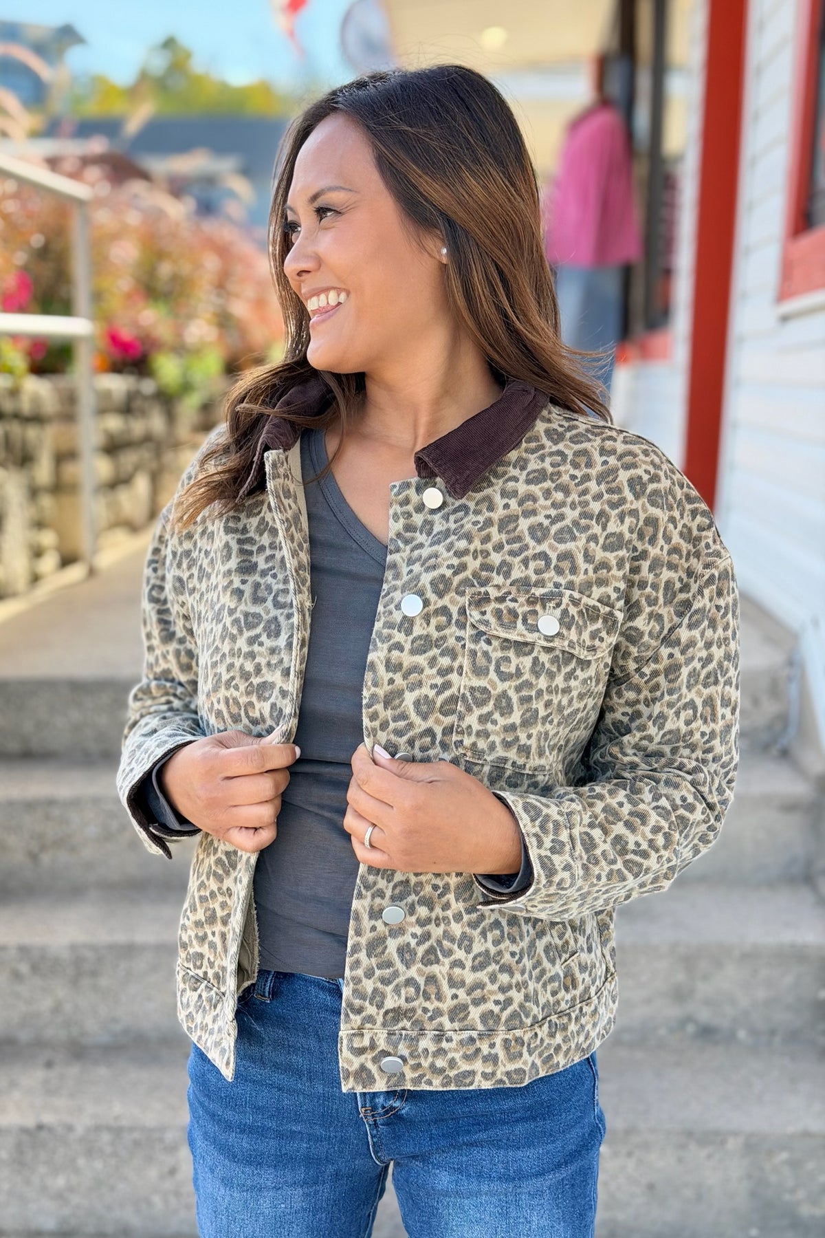 Leopard Print Jacket - Taupe
