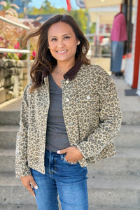 Leopard Print Jacket - Taupe