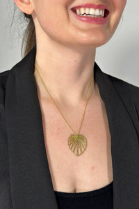 Art Nouveau Leaf Necklace - Gold