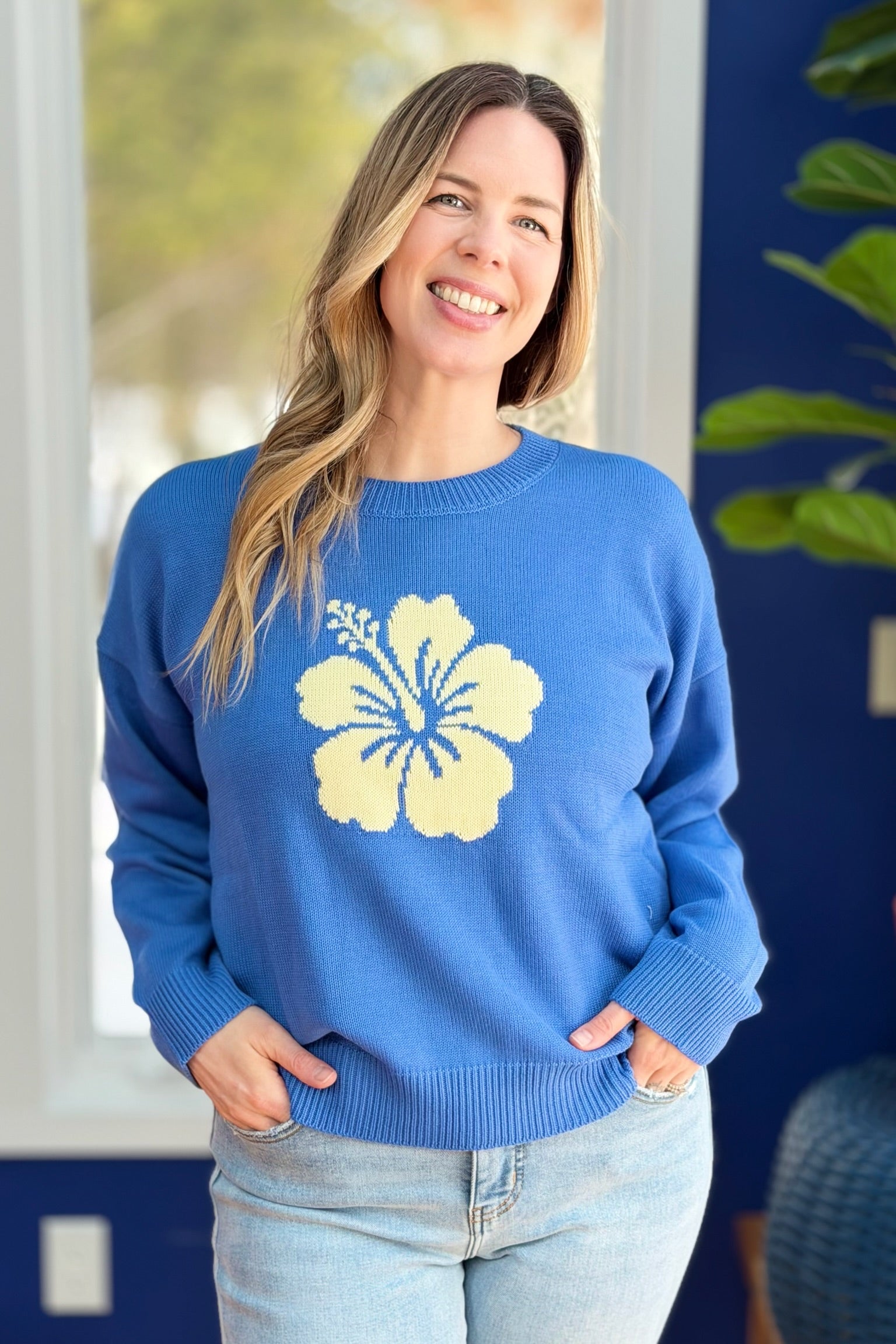Hibiscus Crew Neck Sweater