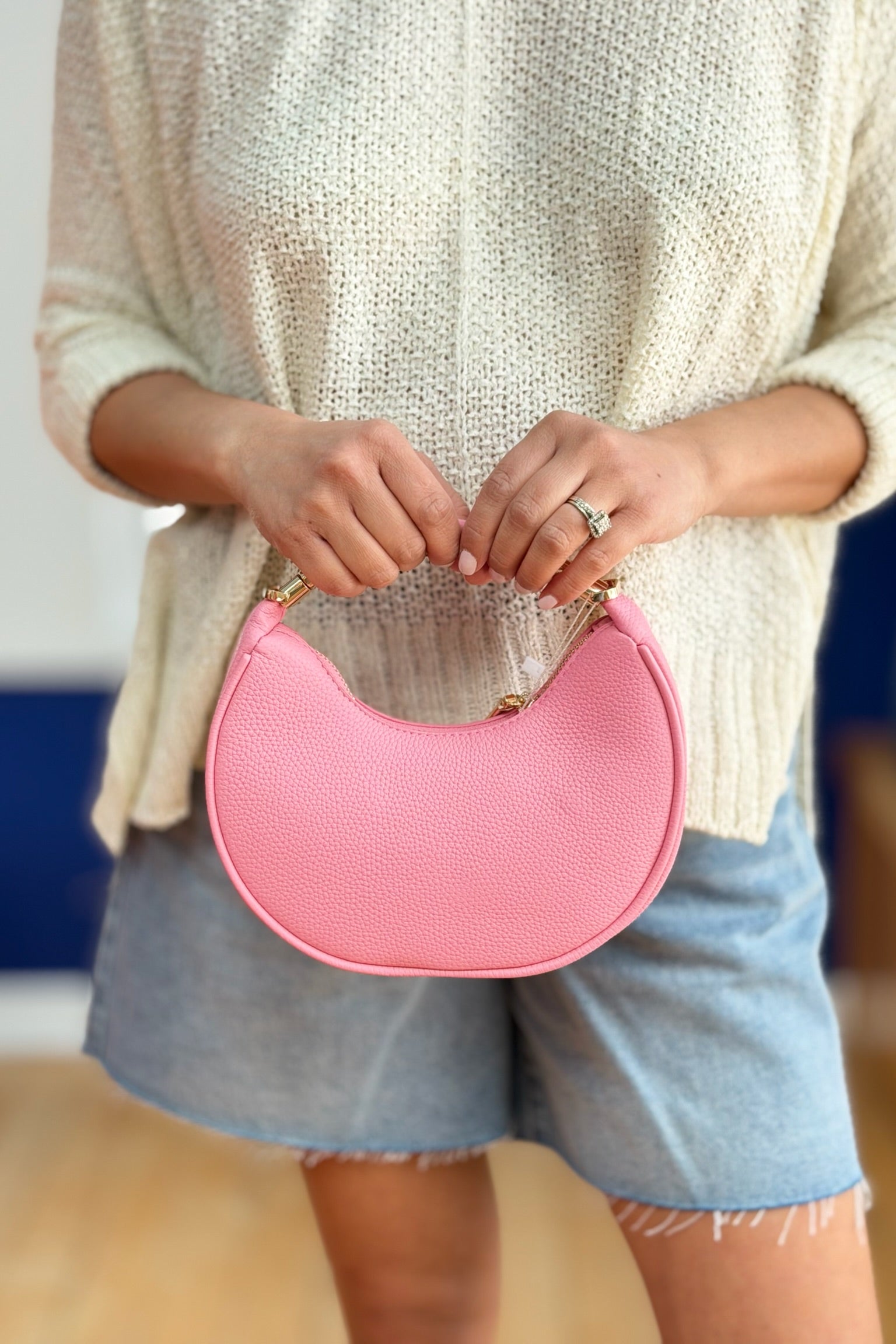 Baghdad Half-Moon Crossbody - Bubblegum