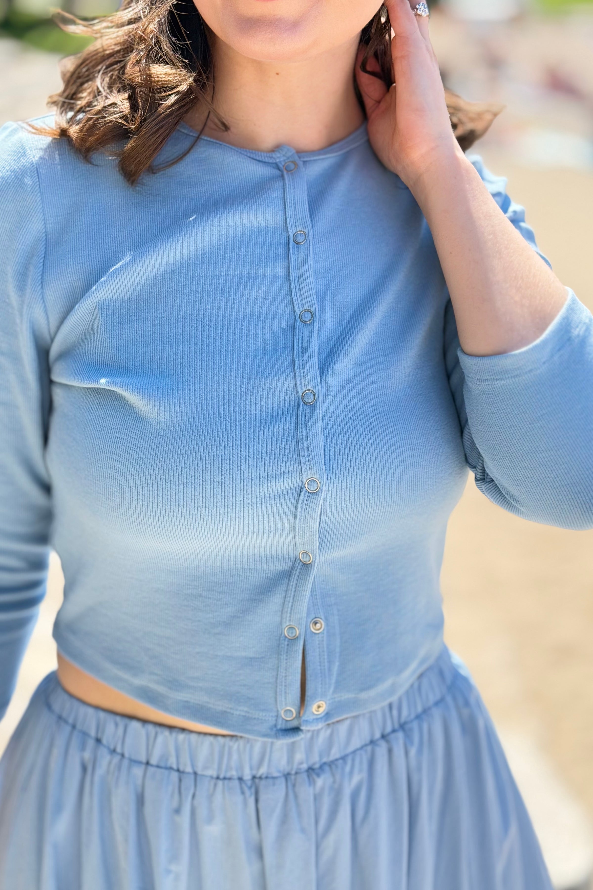 Button Down Cardigan - Seabreeze