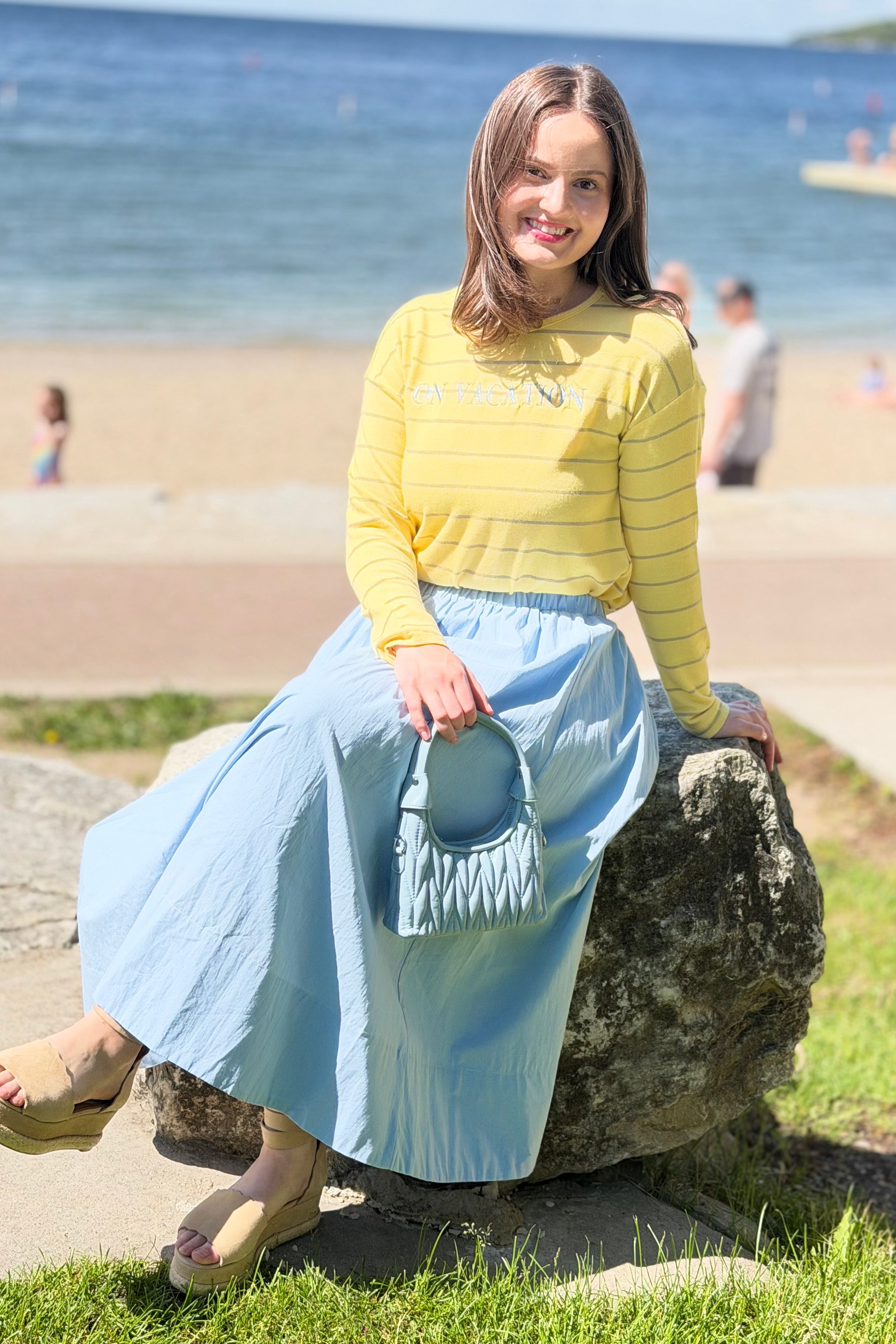 On Vacation Striped Long Sleeve Top