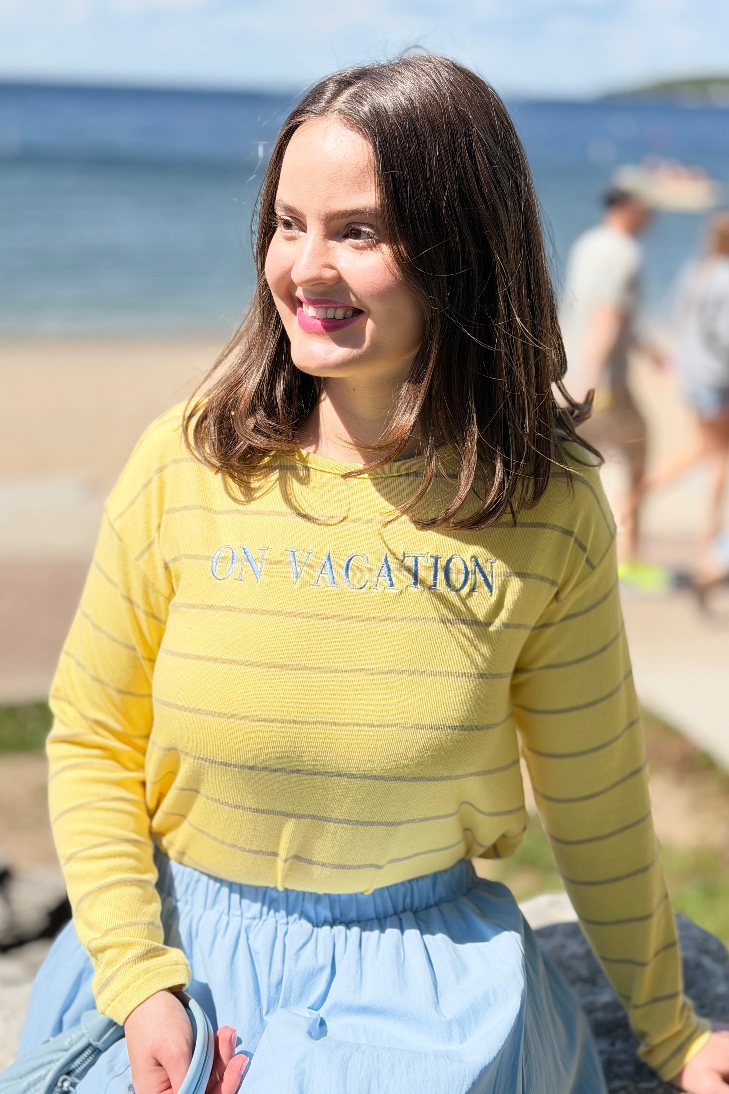 On Vacation Striped Long Sleeve Top