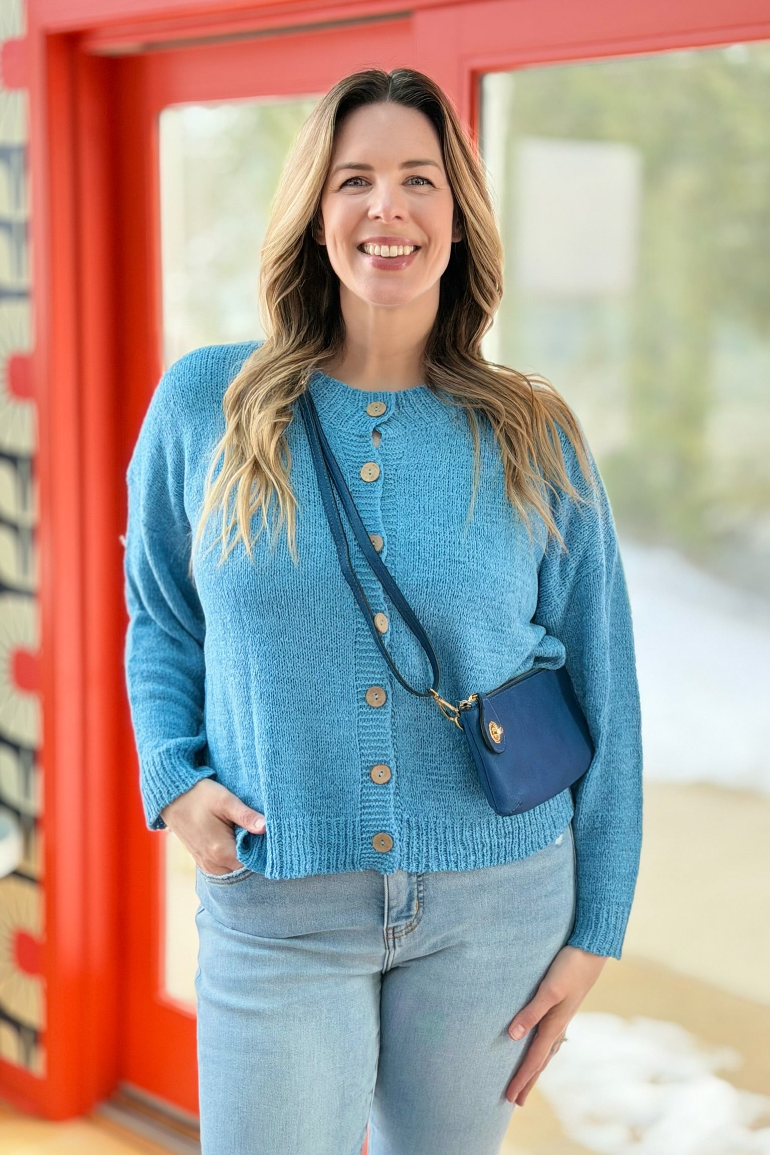 Lightweight Button Up Cardigan - Coastal