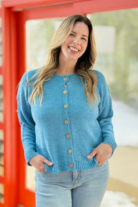 Lightweight Button Up Cardigan - Coastal