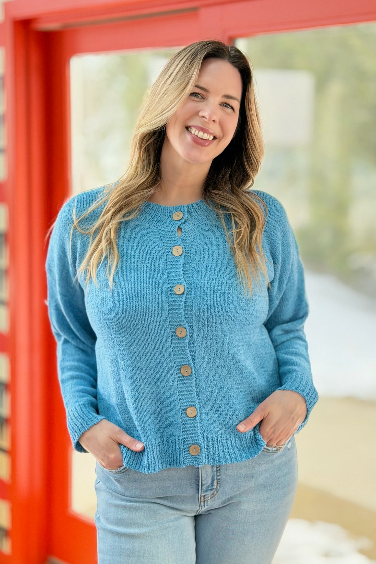 Lightweight Button Up Cardigan - Coastal