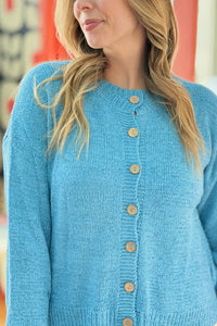 Lightweight Button Up Cardigan - Coastal