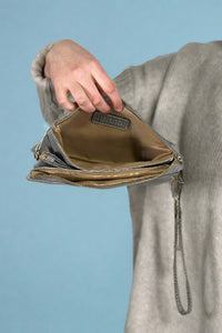 Riley 3 Compartment Crossbody Wristlet - Grey