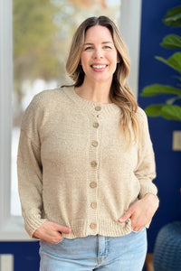 Lightweight Button Up Cardigan - Ecru