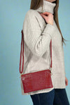 Riley 3 Compartment Crossbody Wristlet - Wine