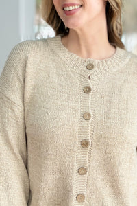 Lightweight Button Up Cardigan - Ecru