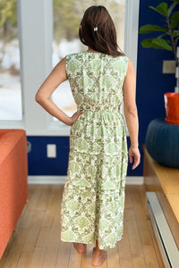 Floral Summer Dress - Sage
